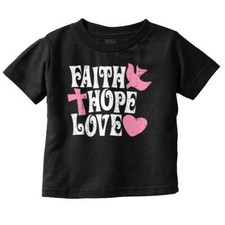 Christian Faith Cross Hope Dove Love Heart Toddler Girl Youth T Shirt For Kids