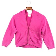 Hanna Andersson Hooded Fleece Jacket Girls Pink Full Zip Size 8
