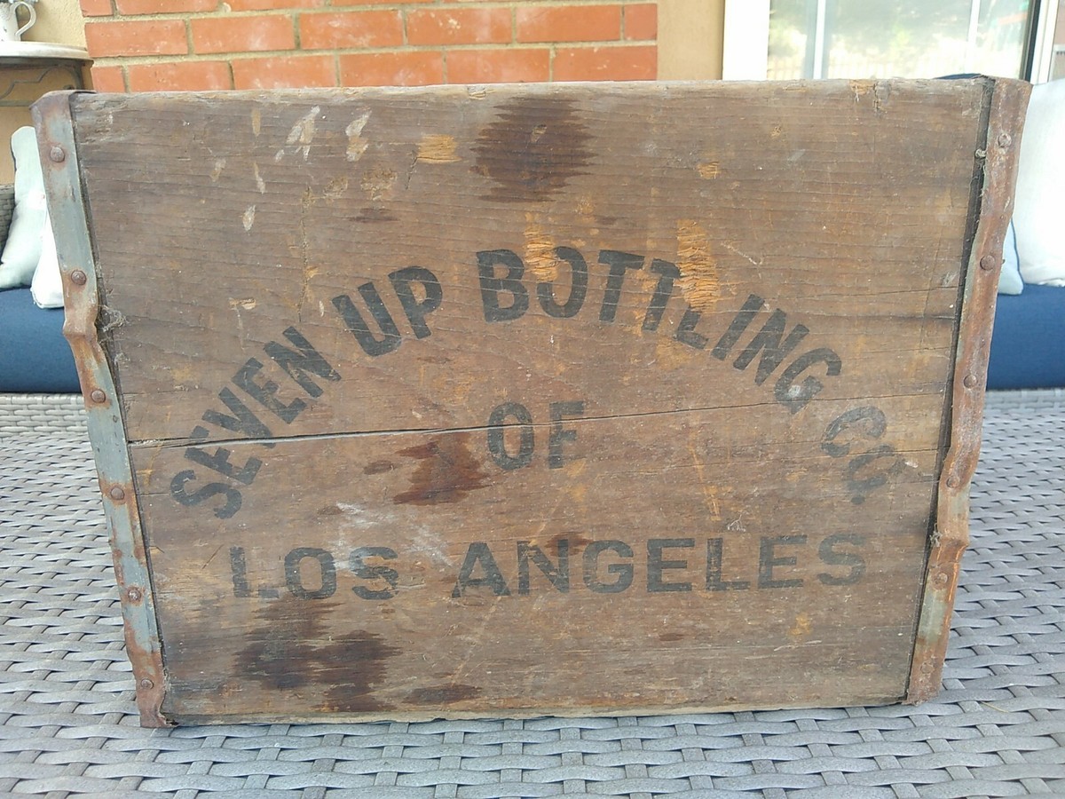 Vintage Seven UP Bottling Co Los Angeles Wooden Crate Box