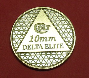 Colt Firearms 1911 Delta Elite Display Case Bronze Medallion