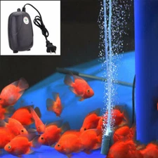 Aquarium Air Oxygen Pump 2 Outlets Bubble Tube for Fish Tank Hydroponic Pond