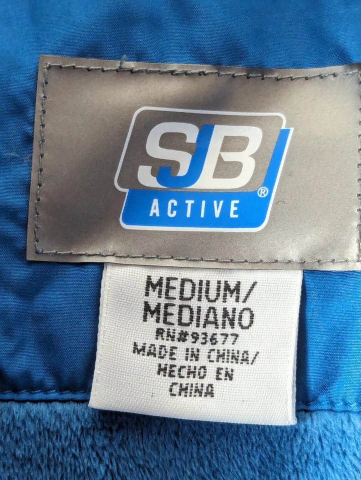 Chaleco acolchado activo SJB para mujer azul medio cremallera completa aislamiento invierno polar Foto 2 de 4