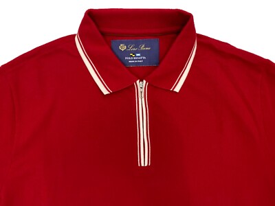 Loro Piana Red Short Sleeve Polo Shirt Regatta Shirt Size Large