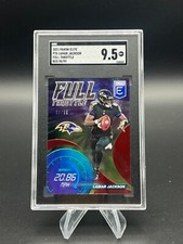 Lamar Jackson 2021 Donruss Elite Full Throttle Red #/99 Ravens SGC 9.5 MINT+