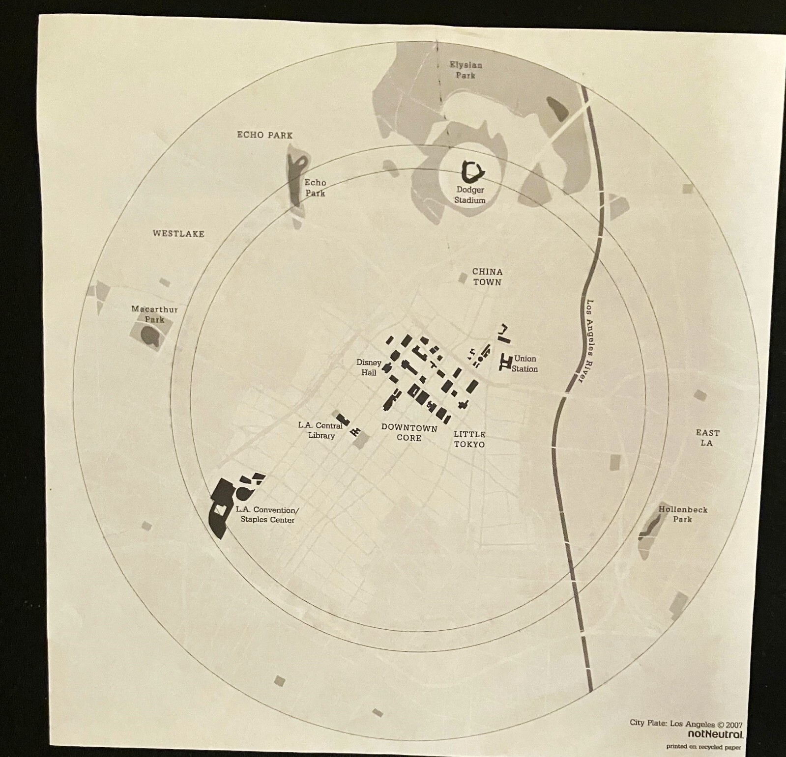 notNeutral Plate Map of Los Angeles 2007 12” Diameter