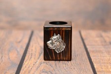 Cane Corso - wooden candlestick with image of a dog, Art Dog UK type 2