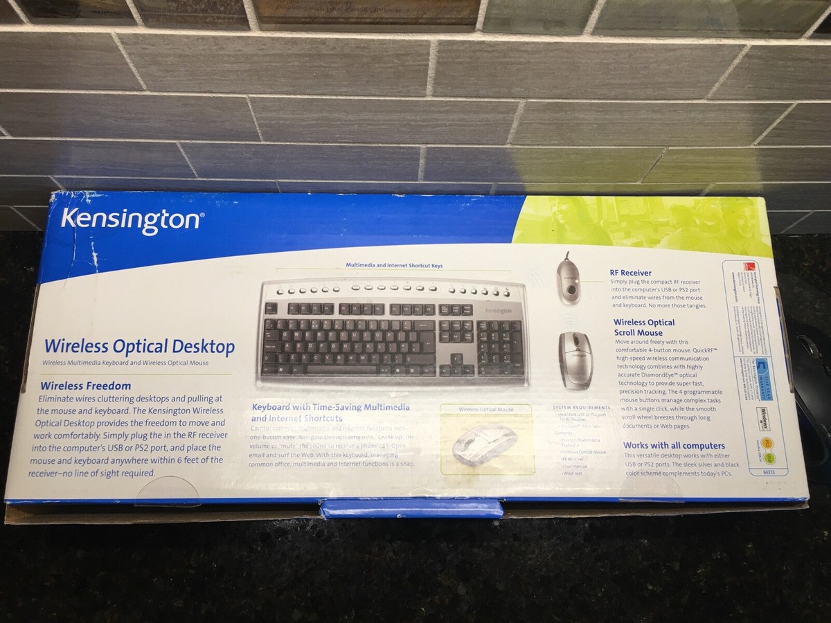 YS Kensington 64373 Wireless Keyboard/Mouse W/Receiver | eBay