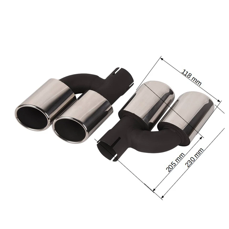 2x Terminali di Scarico per Audi A6 4G A5 8T3 A4 8K B8 Q5 2.0T 2010-2024 - Immagine 2 di 4