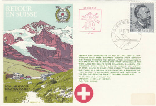 (93893) CLEARANCE Switzerland Cover RAFES SC8 RAF Escaping Society 1974 - Picture 1 of 2