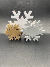 Wooden Snowflake Decor Free Standing NWT