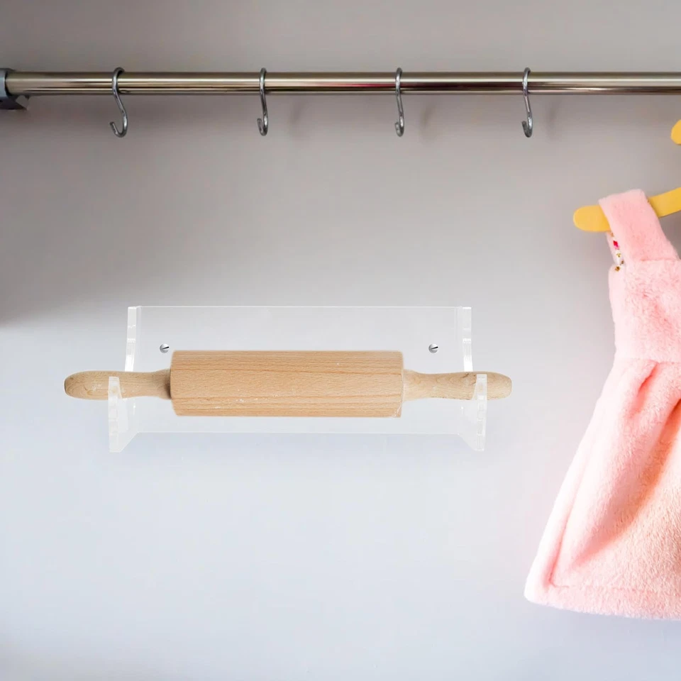 2Pcs Acrylic Wall Mount Rolling Pin Holder Transparent Rolling Pin Display Ra... - Image 3 of 4