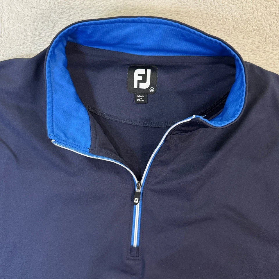 Footjoy FJ Hombres XL Azul Marino 1/4 Cremallera Manga Larga Golf Pullover Chaqueta Elástica Foto 2 de 4
