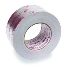 Nashua UL- Printed Foil Tape, 2 1/2 in W x 60 yd L, 4.8 mil Thick, Silver, 1 Pk
