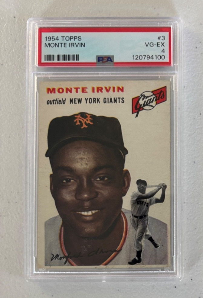 1954 TOPPS BASEBALL #3 MONTE IRVIN PSA 4 VG-EX