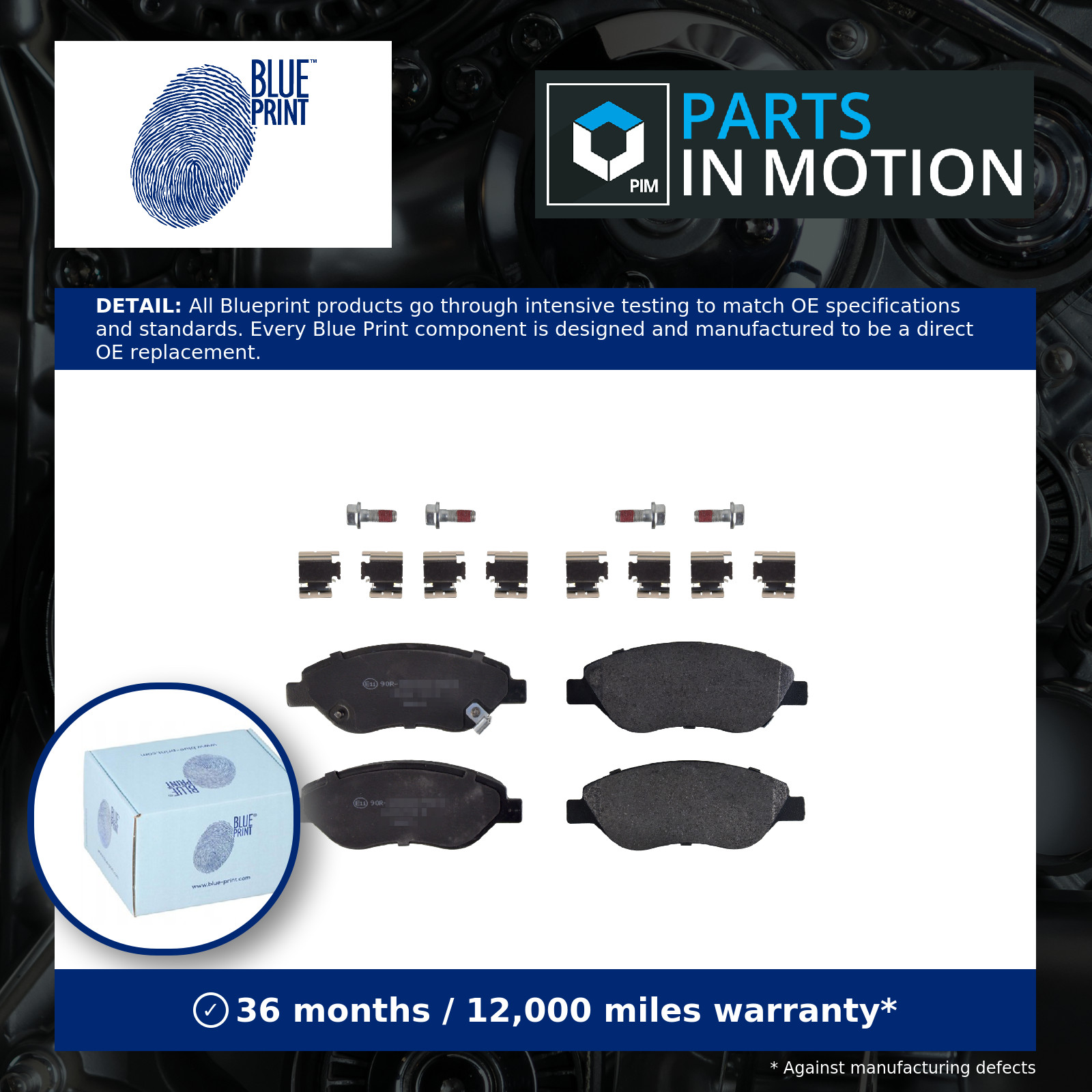 Brake Pads Set fits FIAT TIPO 356, 357 1.6D Front 2015 on Blue Print 77367923 - Image 3