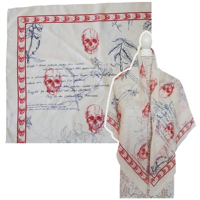 ALEXANDER MCQUEEN SCARF EXPLORER SKULL MODAL SILK FOULARD 55''