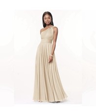 Azazie Mesh Sleeveless Bridesmaid Dress Champagne Size 14 MPN AZ83632145