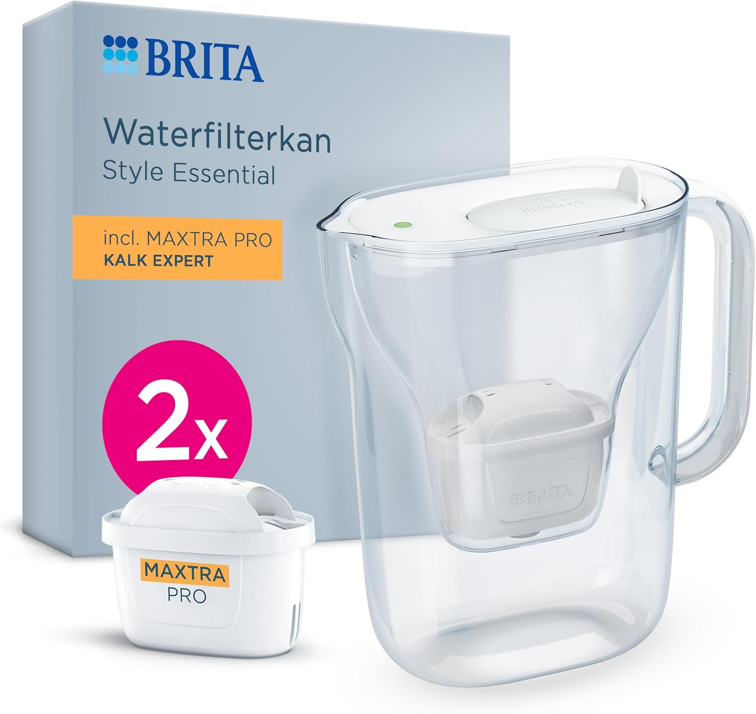 Caraffa Filtrante Style Essential Blanca (2.4L) Incl. 2X MAXTRA PRO Expert Cal |
