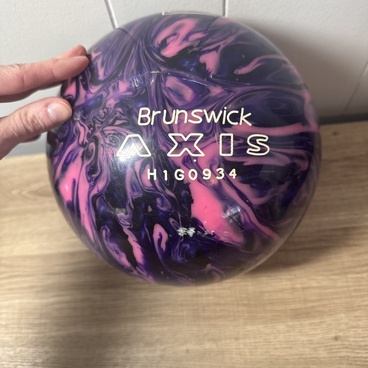 Brunswick Axis Purple/Pink And Black Swirl Undrilled Bowling Ball