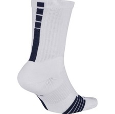 Nike Elite Basketball Crew Socks Medium White Navy SX7622 Y: 5y-7y W: 6-10 M:6-8