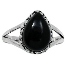 Brazil Black Onyx 925 Sterling Silver Ring Size 8  Wholesale Jewelry