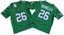 ​​Tariffs​ Free! YOUTH'S Eagles #26 Saquon Barkley FUSE Kelly Green Sewn Jersey.