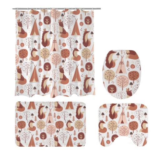 134pcs Electric Car Shower Curtain Set, Lightning Blue Car with Panther Bathro thumbnail 2