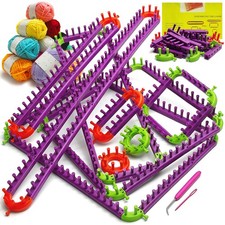 Adjustable Loom Knitting Kit, Up to 21 Different Sizes and Shapes Knitting Lo...