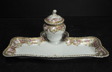 Limoges Haviland France J.L Carter "Derby" Porcelain Inkwell Tray