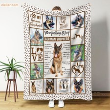 German Shepherd Fleece Blanket - Dog Lover Name Throw, Birthday Xmas Gift