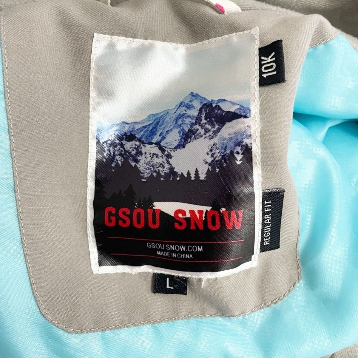 GSOU Snow 10K Waterproof Ski Snowboard Jacket White Paint Splatter