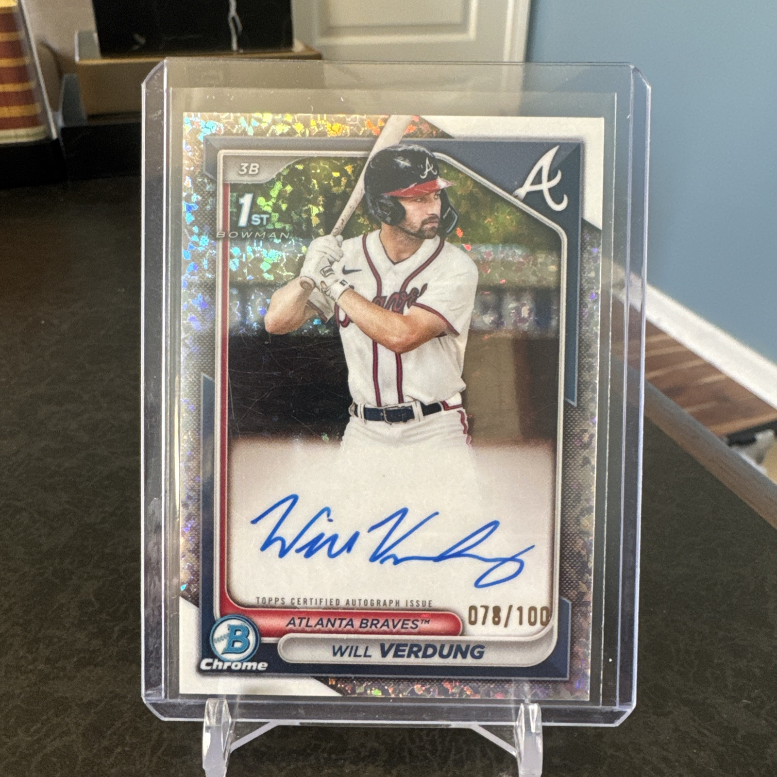 2024 Bowman Chrome -Prospect Autographs Will Verdung Mini Diamonds  #CPA-WV /100