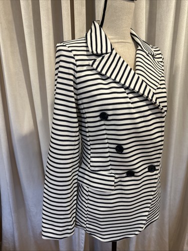 BANANA REPUBLIC Striped Double Breasted Jacket Top Size Small - Picture 3 of 16