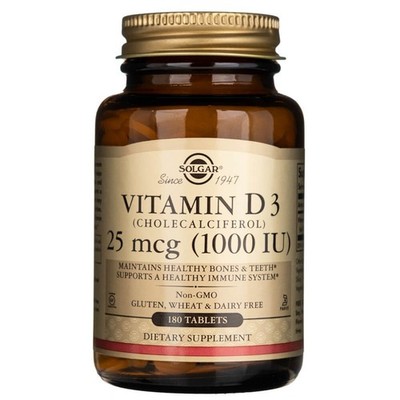 Solgar Vitamin D3 1000 IU (25 µg) - 180 Tabletten