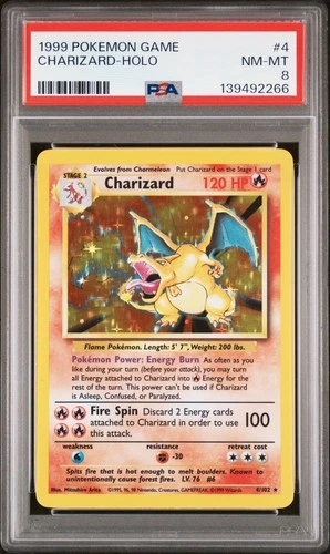 1999 POKEMON GAME #4 CHARIZARD-HOLO PSA 8