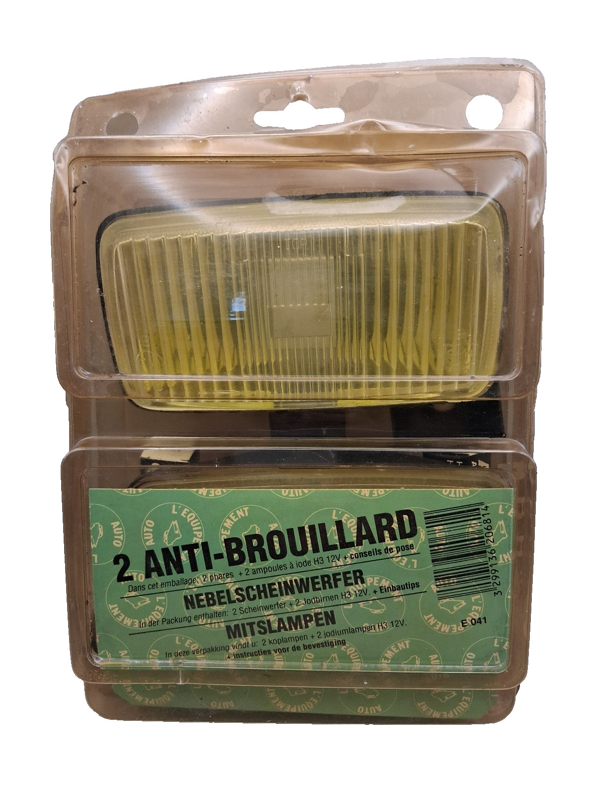 Feux additionnels pour voitures anciennes en chrome et verre jaune vintage