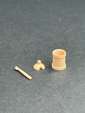 Vintage, miniature "Mustard Pot with Lid & Spoon" by Artisan David Edwards 1:12