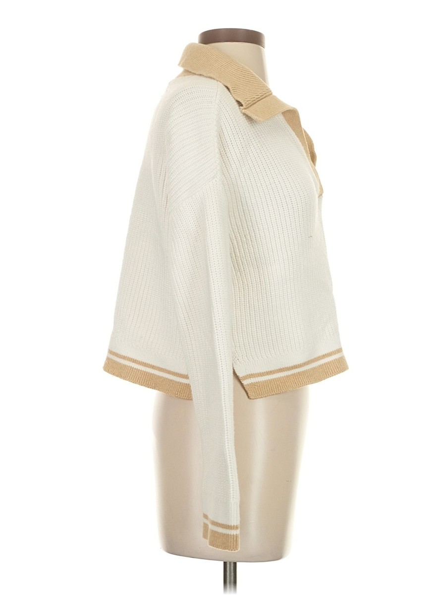 Abercrombie & Fitch Women Ivory Pullover Sweater XS View 3