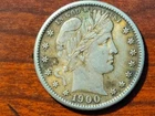 1900 s Barber Quarter very high grade. uncleaned  AU/UNC