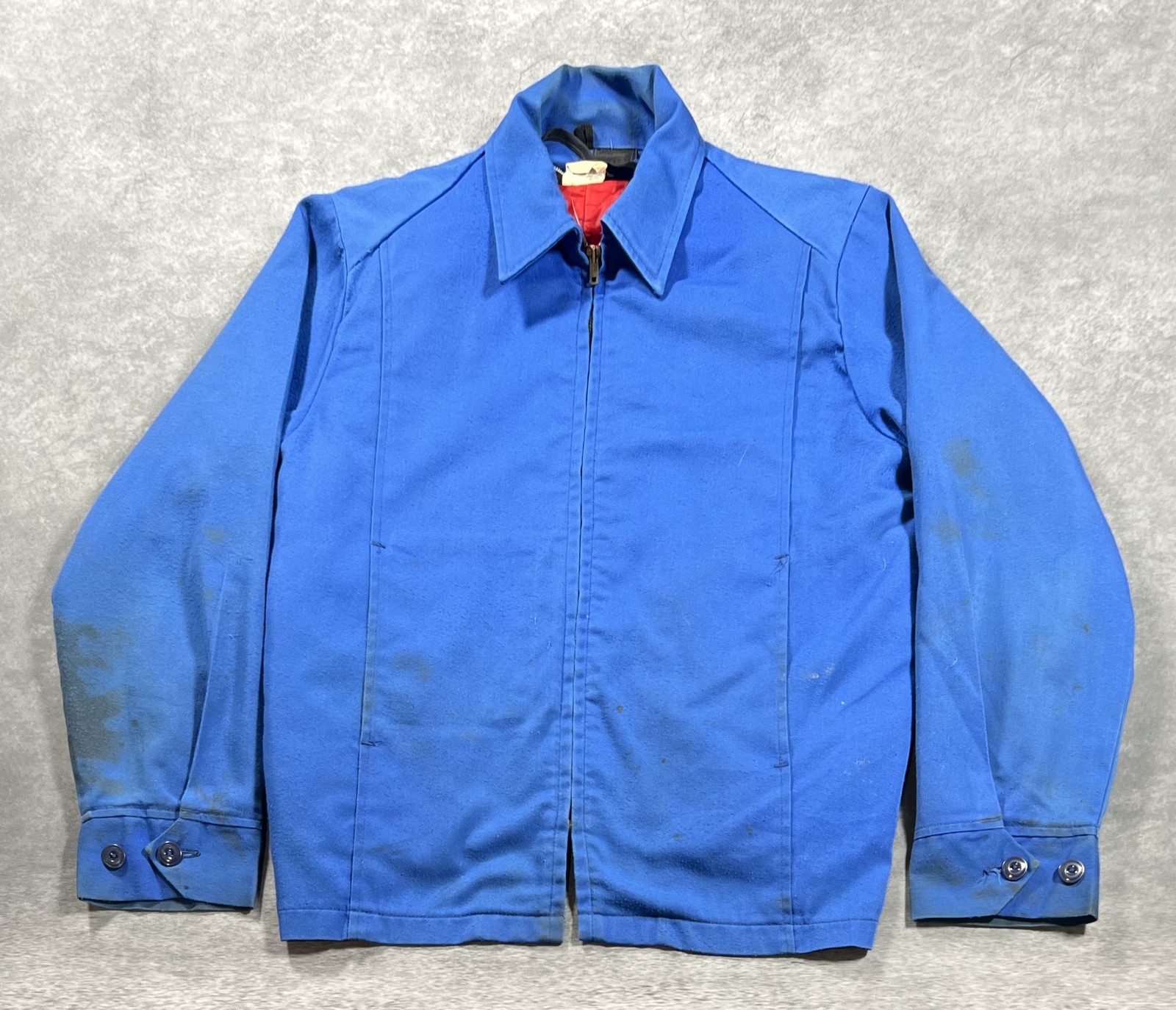 Vintage 60s Unitog Men's Blue Work Jacket Size M Quilted Lining Union Made USA