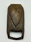 Vintage Metal Heart Horse Harness Buckle Cover Rosette 1.75” x 3.5” Primitive