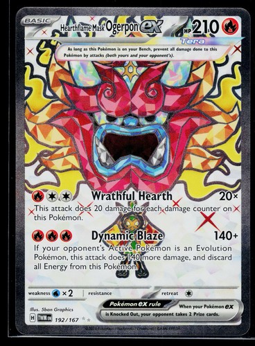 Hearthflame Mask Ogerpon ex Holo Ultra Rare SV06: Twilight Masquerade 192/167 NM