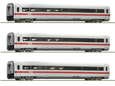 3x Voitures intermédiaires ICE 1, DB AG ép. VI - HO 1/87 - ROCO 74029