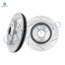 Front Drilled Slotted Brake Disc Rotors 296mm For 2007-2012 2014-2016 Honda CR-V