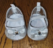 Build A Bear Silver Princess Elsa Clear Glitter Shoes high Heels BABW