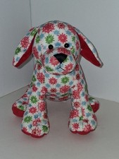 Webkinz Snowflake Pup HM691 RARE print dog red green xmas Plush  VIRTUAL code