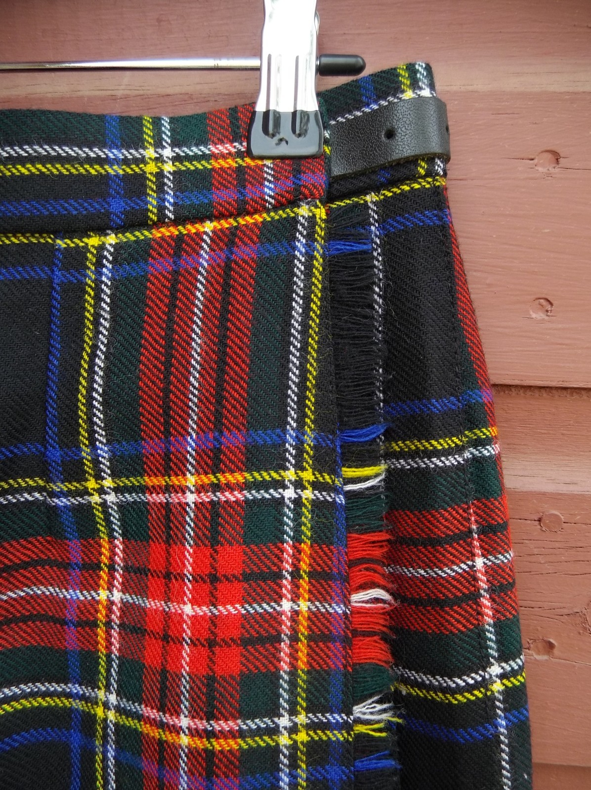 James Pringle Weavers Scotland Sz 14 Wool Plaid Tartan Kilt Pleated Wrap Skirt image 2