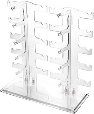 2 Row Sunglasses Rack Holder Glasses Display Stand, Transparent Design