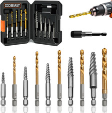 11Pcs Screw Extractor Set, Left Hand Drill Bit and Bolt Extractor Kit Easy to Re