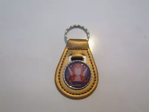 VIRGO ASTROLOGY ASTROLOGICAL SIGN LEATHER KEYCHAIN GOLD